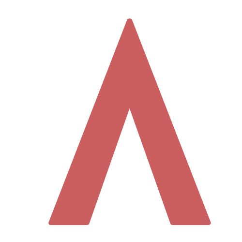 a red triangle shape with a black background